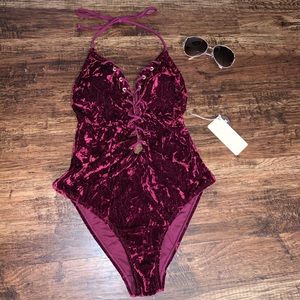 Crushed Velvet One Piece Swimsuit